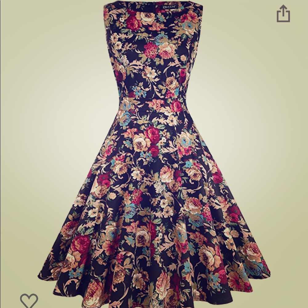 Vintage black floral dress